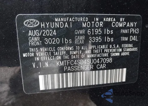 2025 Genesis G90 3.5T E-Sc Awd z USA, uszkodzony, nr VIN KMTFC4SD4SU047098